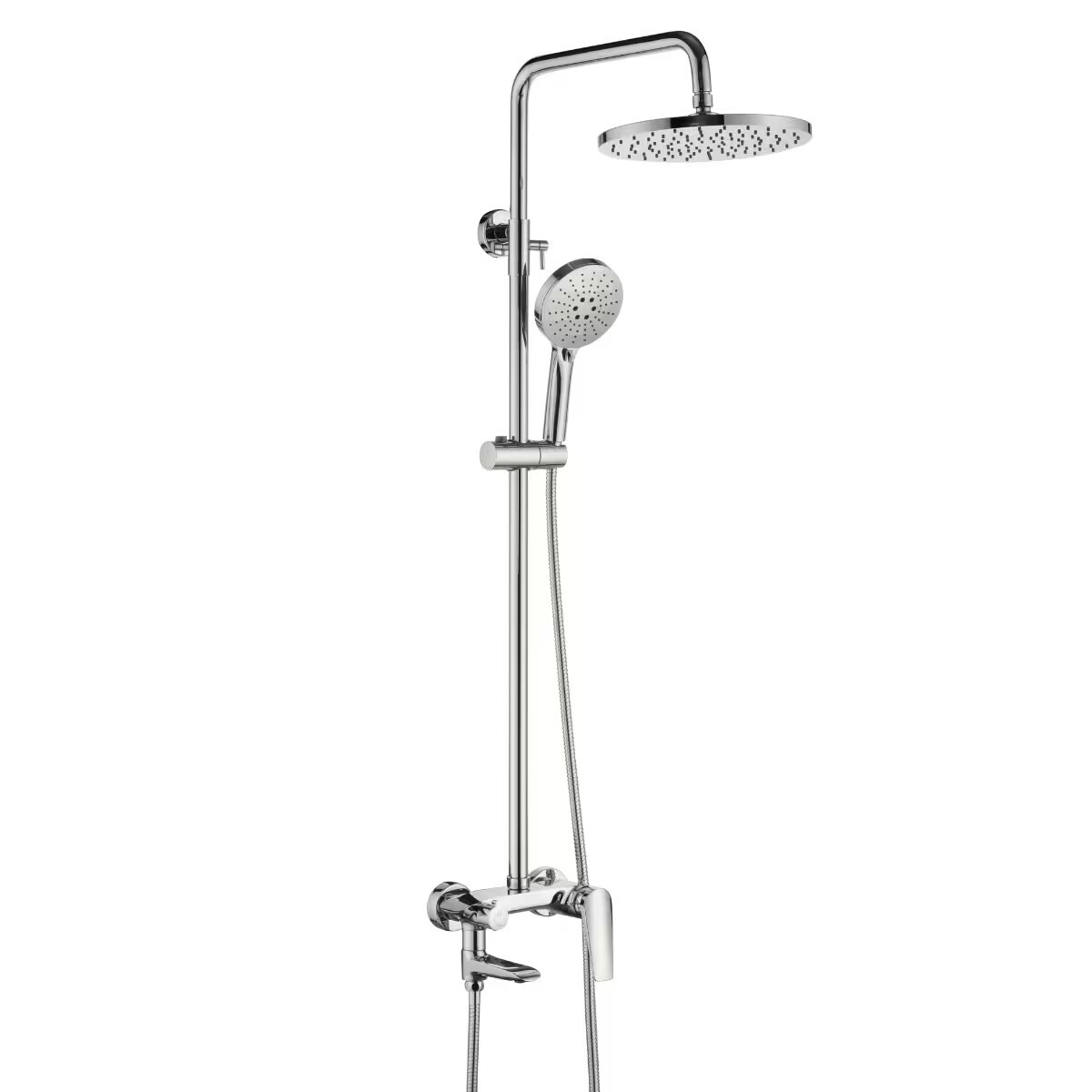 Barral De Ducha Monocomando Exterior Con Transferencia Chronos Cromado 