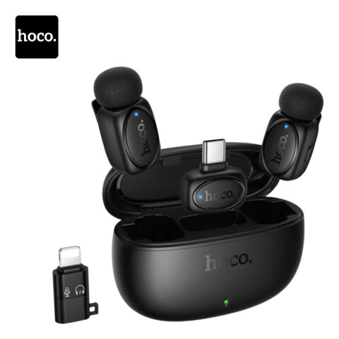 Micrófono Hoco L19 Graceful Dual Inalámbrico MICROFONO SOLAPERO HOCO L19 DUAL USB-C