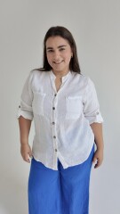 Camisa índigo Blanco