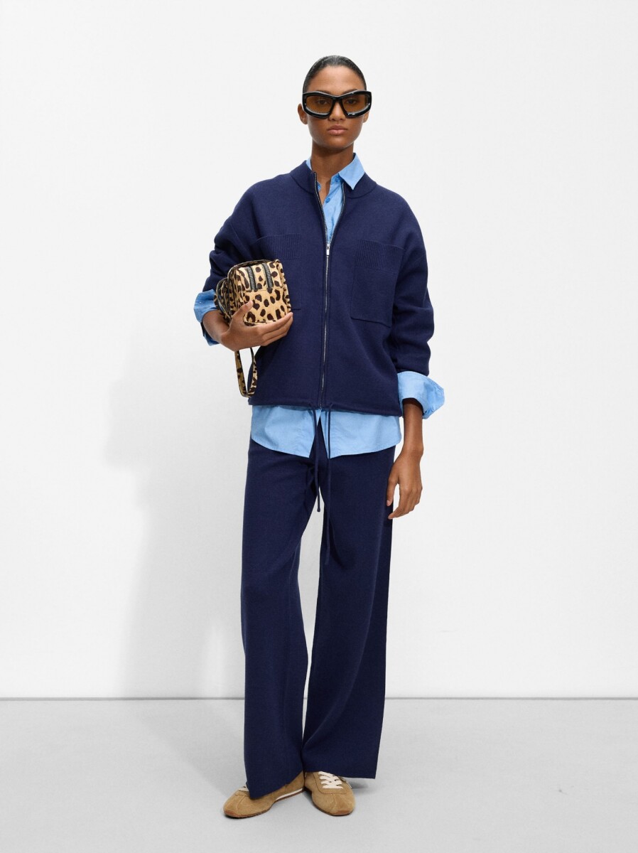 Pantalón De Punto - azul-marino 