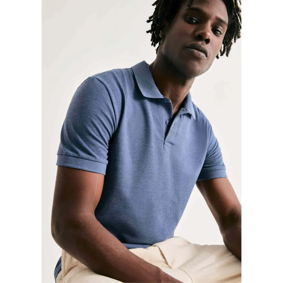 CAMISA POLO MM MASC - AZUL MESCLA 