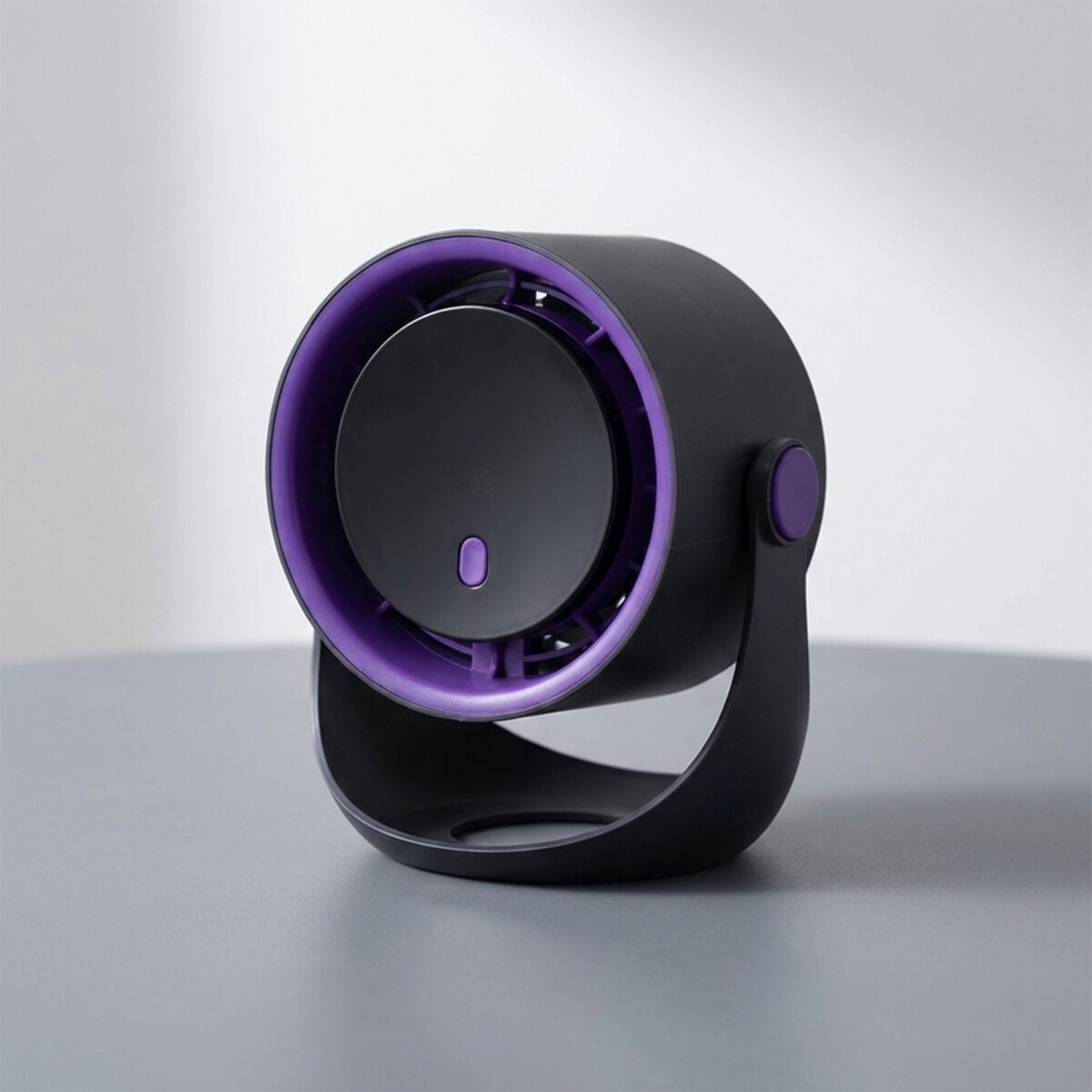 Ventilador Escritorio Recargable Batería 360 5 Velocidades - Color Negro 