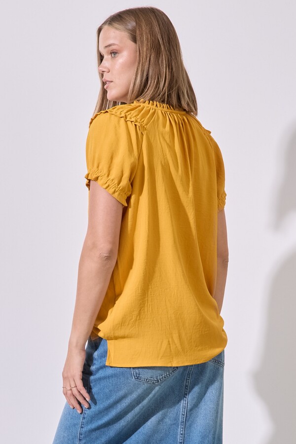 Blusa Frunces MOSTAZA