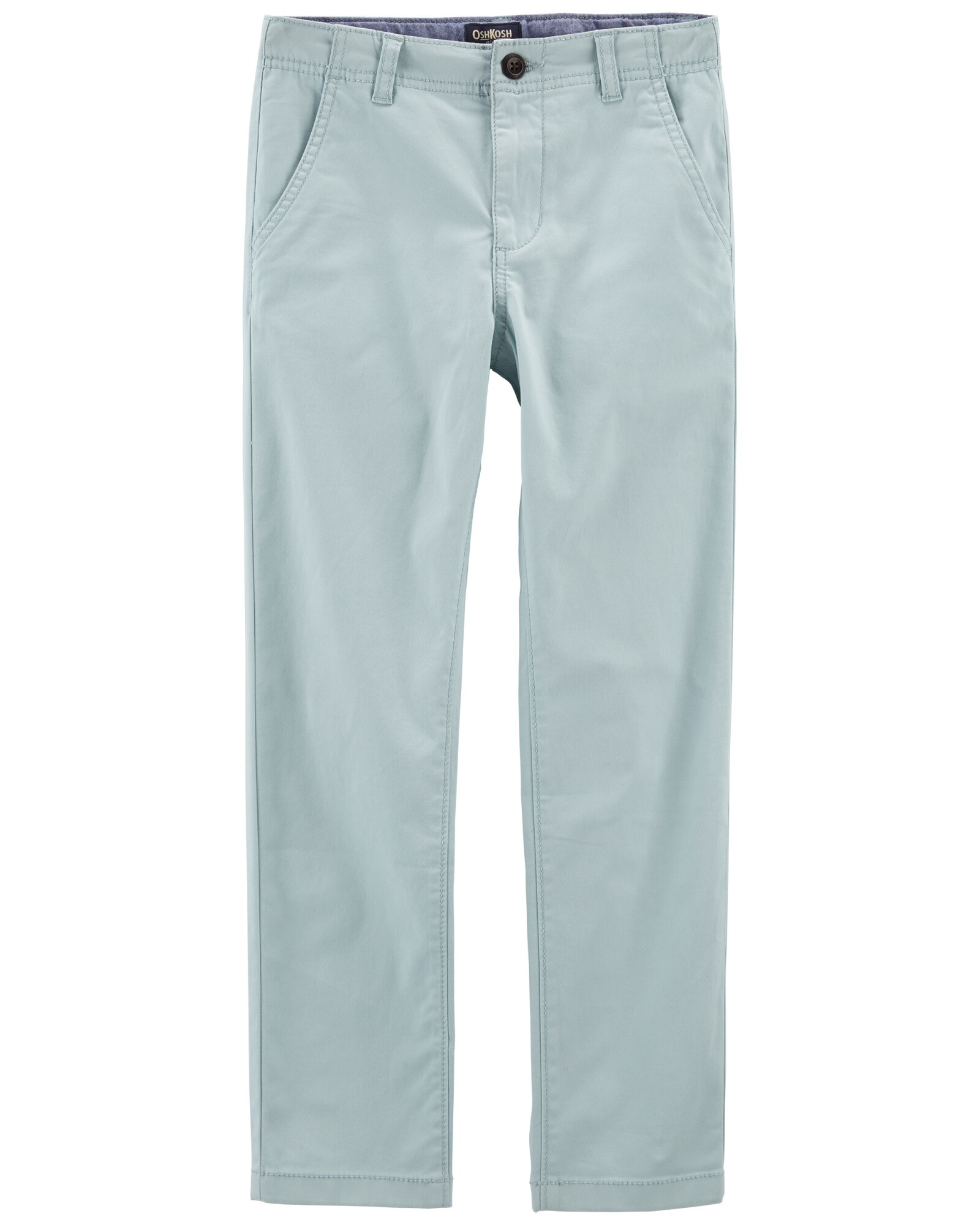 Pantalón de sarga elastizada recto. Talles 6-14 Sin color