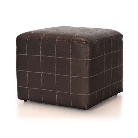 Puff Cubo - Cuero Básico Café - (Preventa)