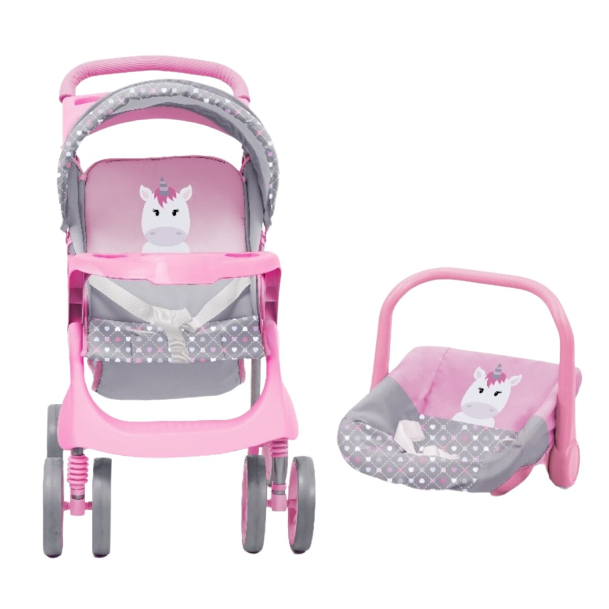 Coche de bebé para muñecas Bebesit 2 piezas - Violeta - Rosa 