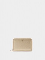 Cartera Con Textura Y Cierre De Cremallera dorado