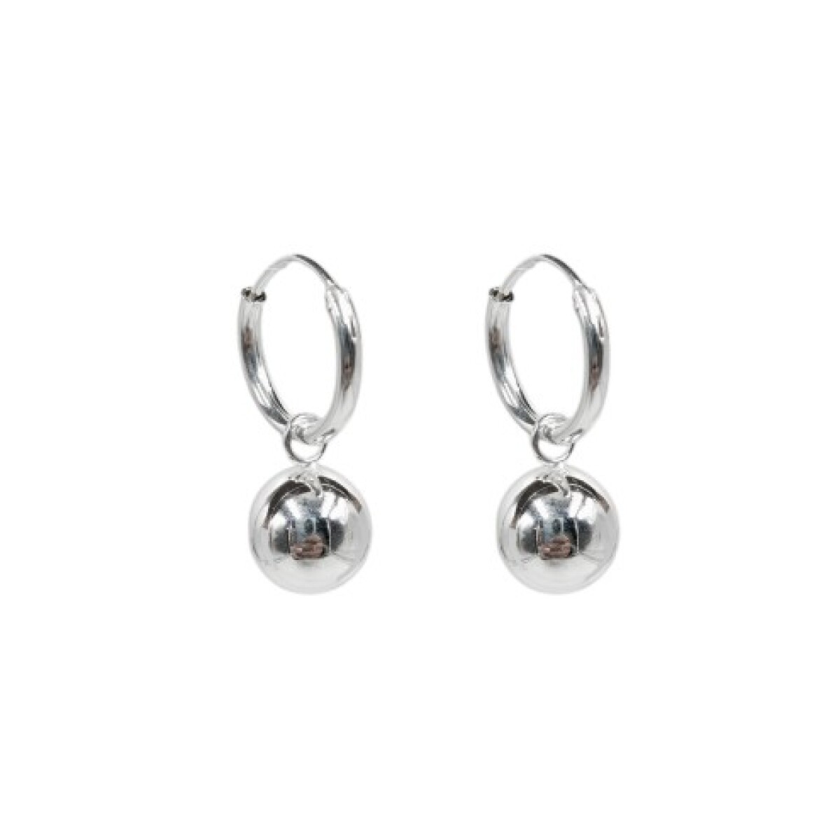 Par de aros de plata 925 con cuenta pasante. 