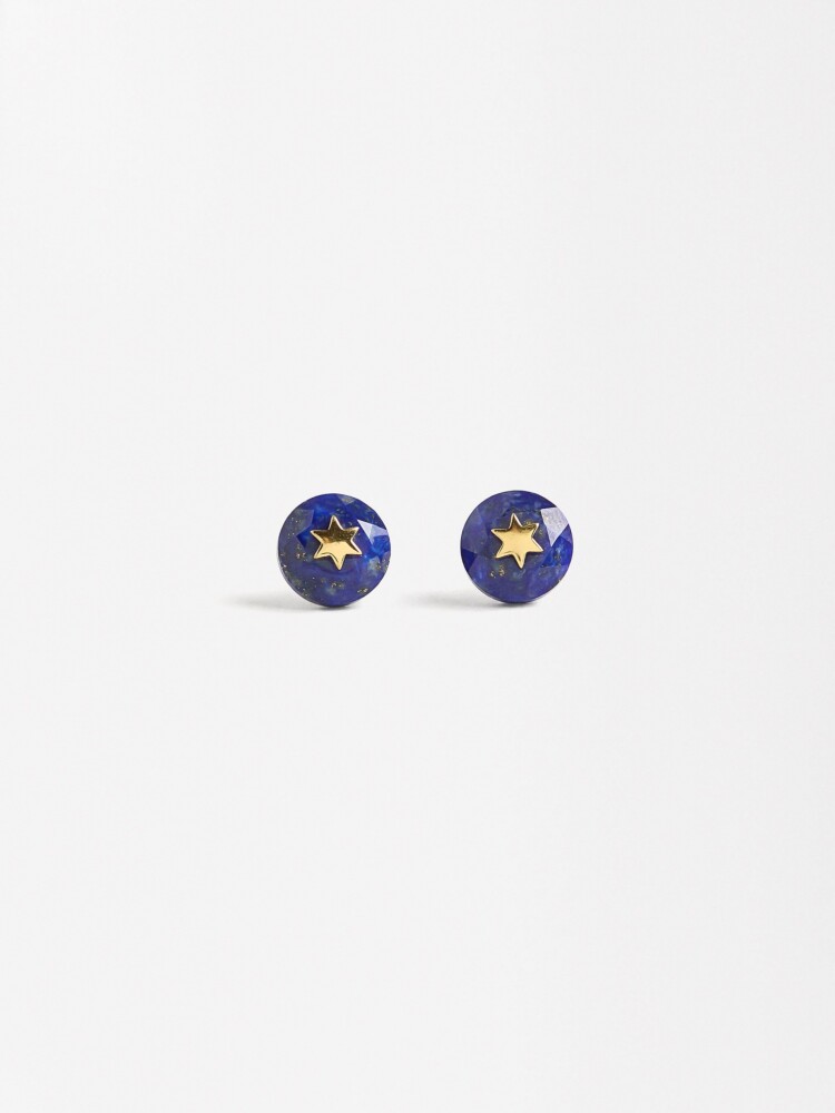 Pendientes Con Piedras - Plata De Ley 925 azul