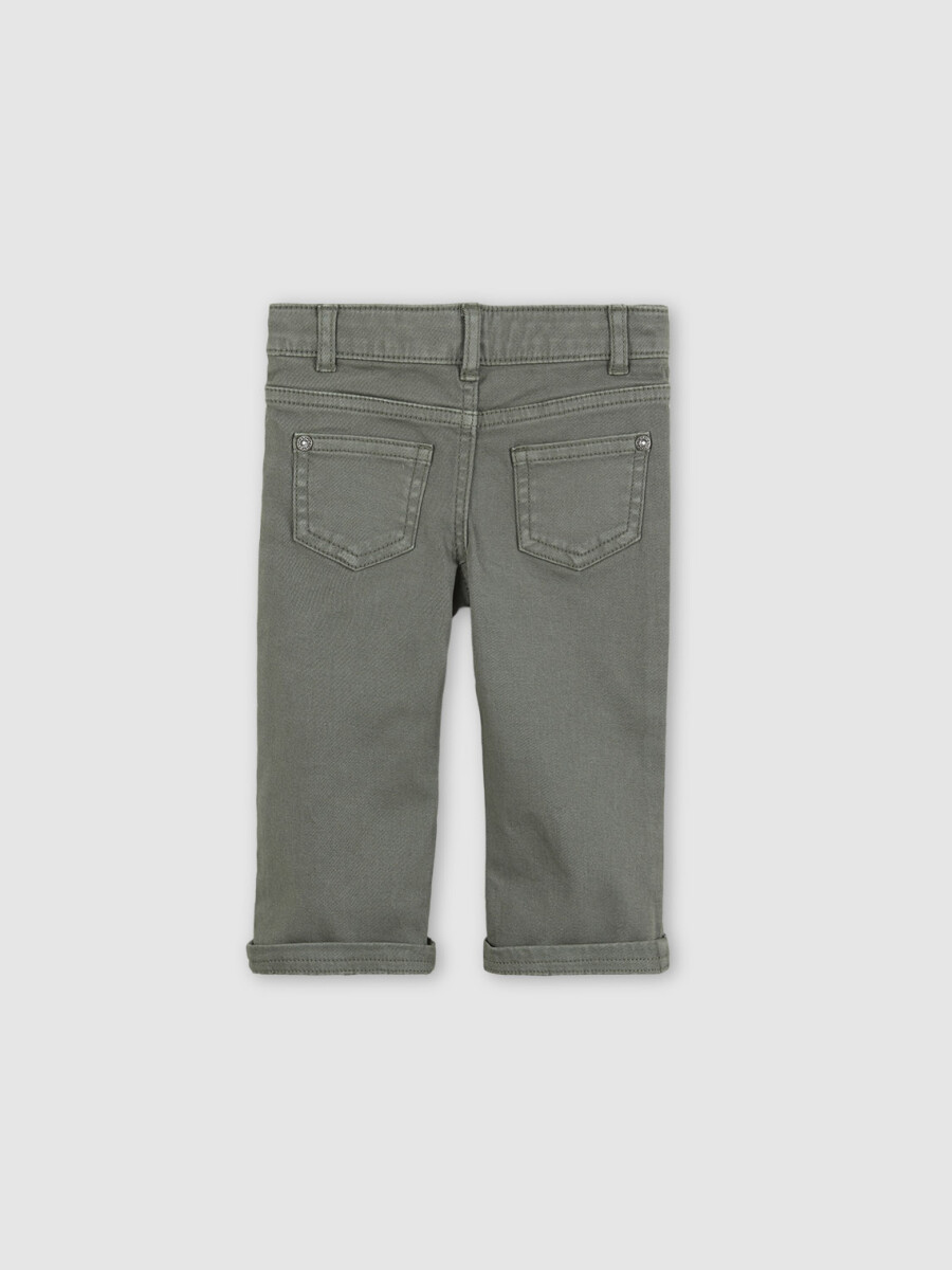 Pantalon Sarga Bolsillos Verde