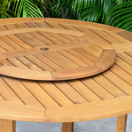 Juego de comedor Mesa Centro Giratoria + 4 Sillas plegables Eucaliptus Grandis