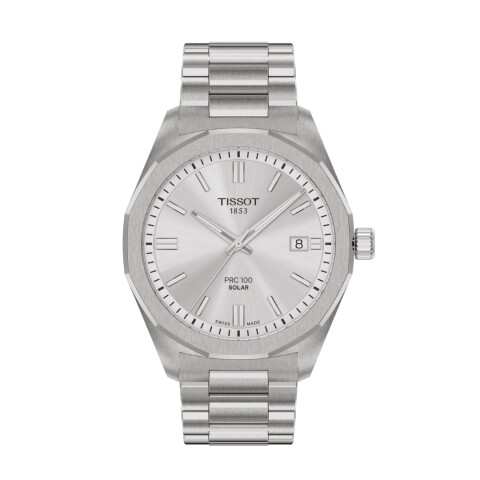 Reloj Tissot T1514221103100 PRC 100 Solar 39mm para hombre Plateado