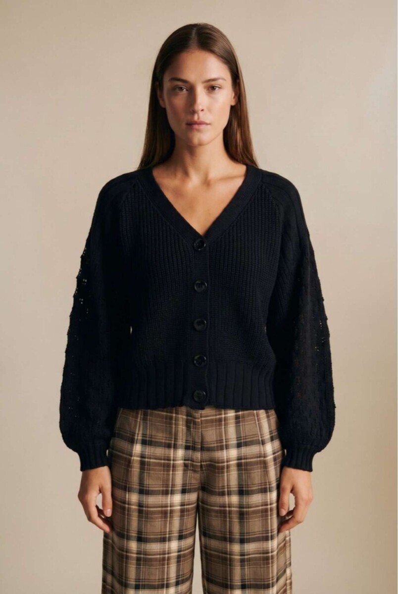 Cardigan Algodón - Negro 