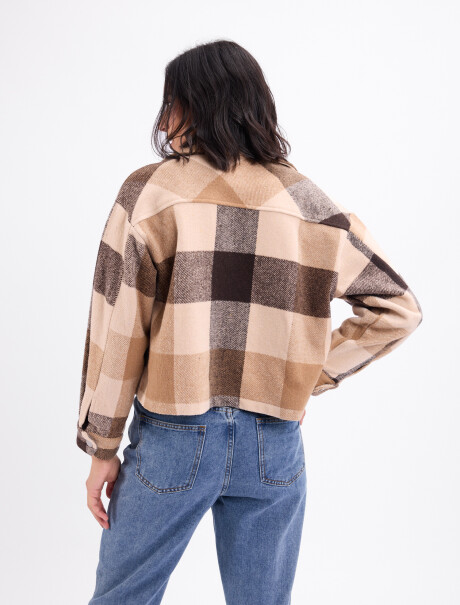 Sobrecamisa a cuadros Rose beige