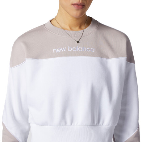 Buzo New Balance de Dama - ATHLETICS CREW FLEECE - WT11503WM WHITE