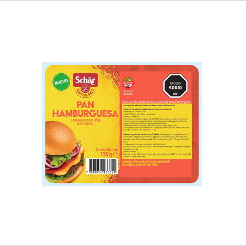 Pan para hamburguesas x2 Schar 130g Pan Hamb X2 Schar 130g