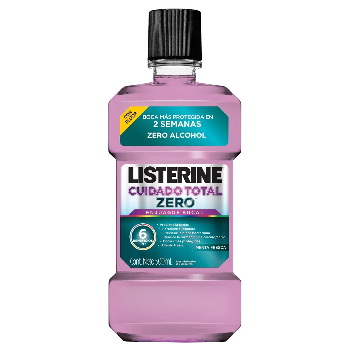 Enjuague Bucal Listerine Cuidado Total Zero 500ml 