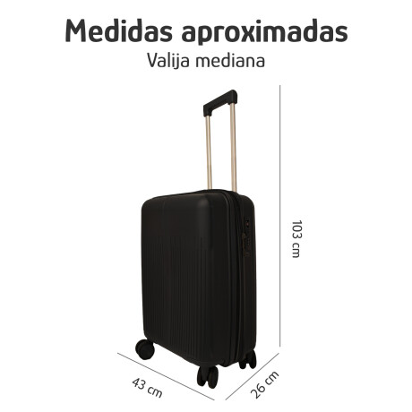 Set Valija Mediana Rígida + Almohadón Cervical Memoria Azul Negro