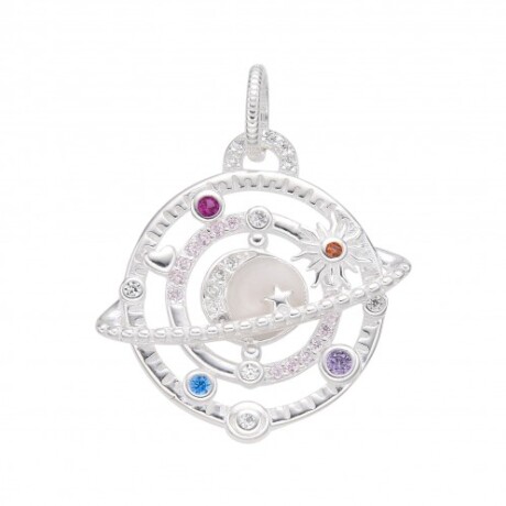 Dije de plata 925 con circonias, PLANETA. Dije de plata 925 con circonias, PLANETA.