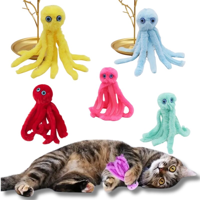 JUGUETE PARA GATO PULPO PELUCHE JUGUETE PARA GATO PULPO PELUCHE