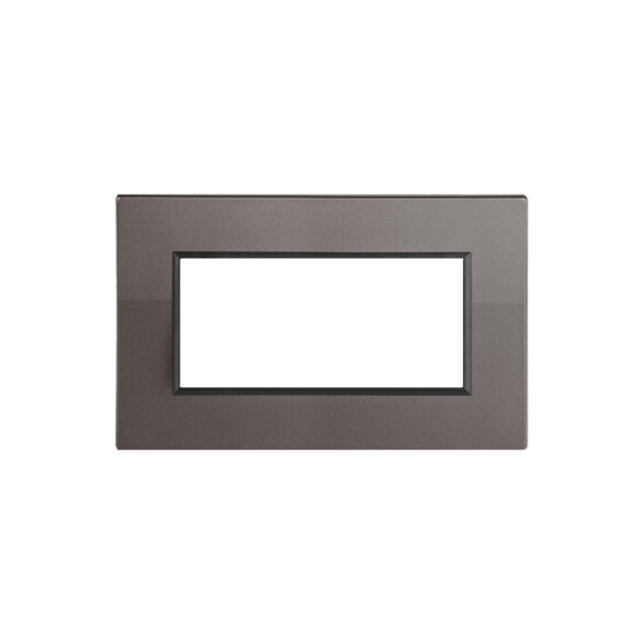 Plaqueta p/4 módulos gris metalizado - Duomo Flat C56598