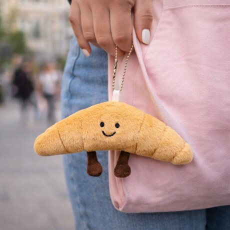 Llavero Colgante Medialuna Pequeña de peluche Marron