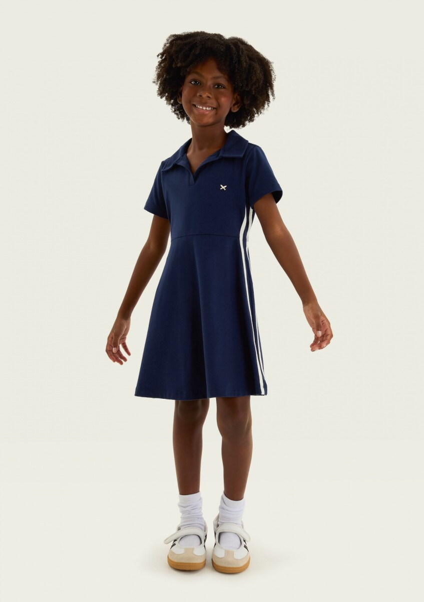VESTIDO POLO DE ALGODÓN - AZUL 