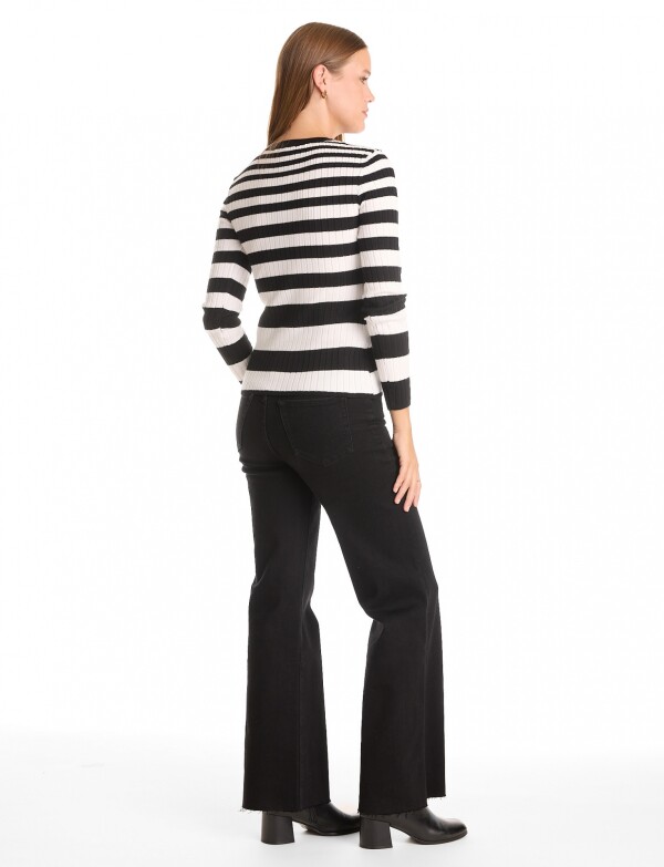 Buzo Ribs Lineas BLANCO/NEGRO