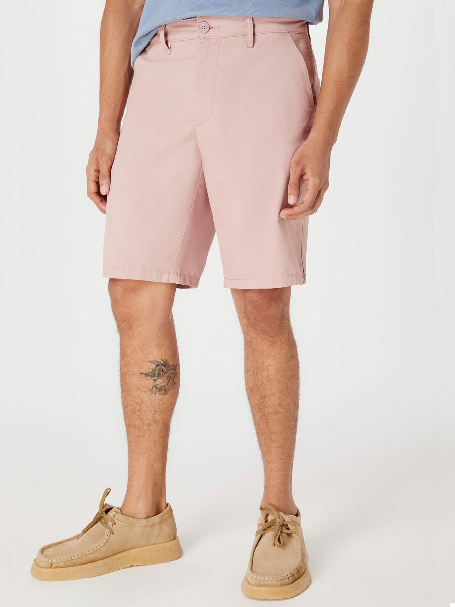 BERMUDA RECTA ESTILO CHINO EN LINHO - ROSA 