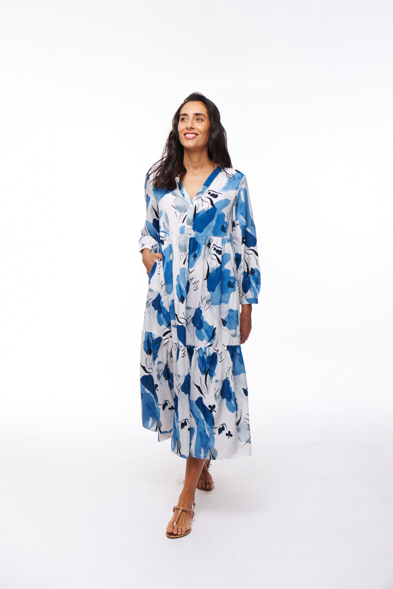 VESTIDO MELANIA ESTAMPADO CRUDO