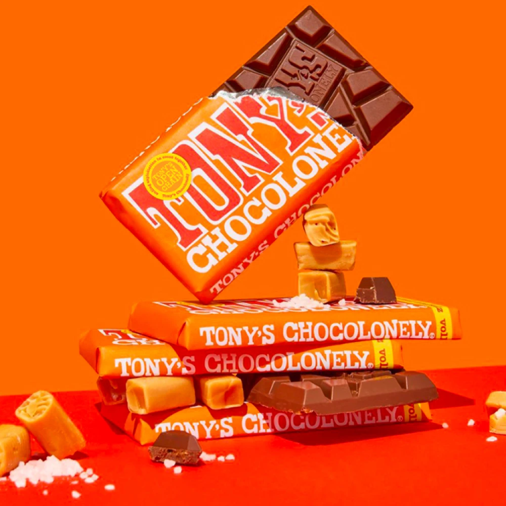 Tony's Chocolonely leche, caramelo y sal de mar
