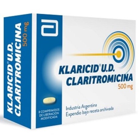 Klaricid U.D. 500 mg x8 Comprimidos – Antibiótico Oral Klaricid U.D. 500 mg x8 Comprimidos – Antibiótico Oral
