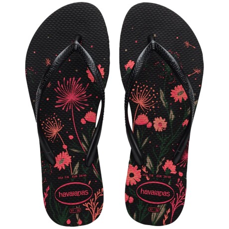 Chancletas ojotas Havaianas Slim Organic Black/Pink