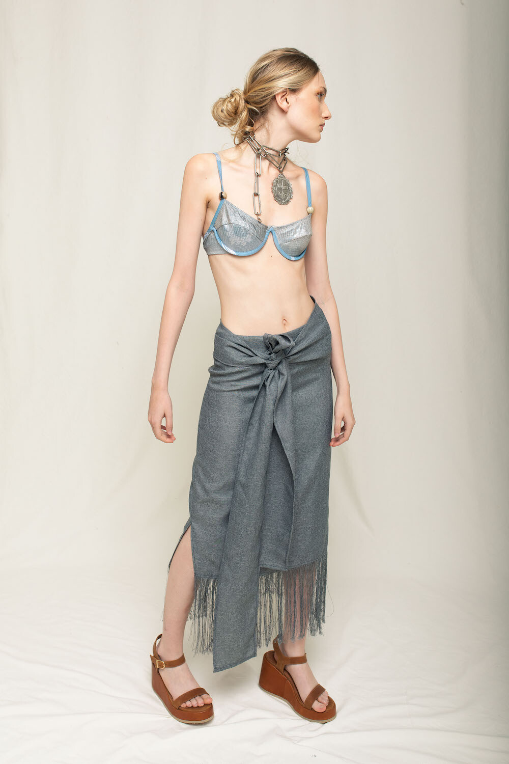 Ribbon Skirt Gris