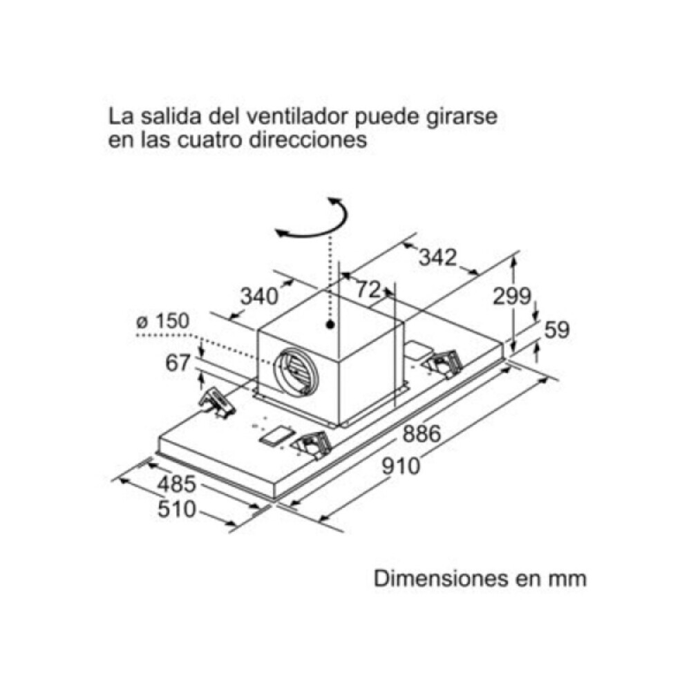 Campana de techo Bosch DRC99PS20 90cm acero inoxidable