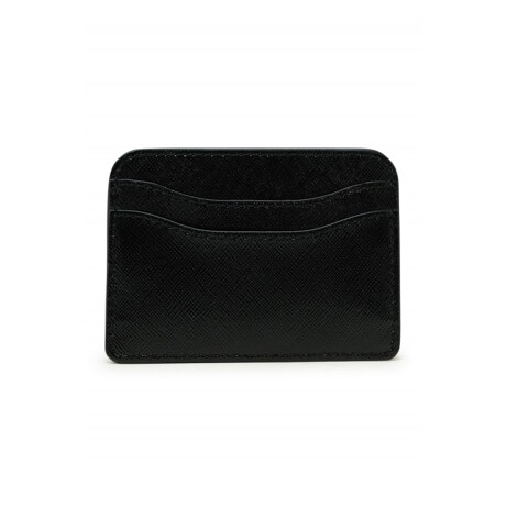 Marc Jacobs -Tarjetero de cuero con diseño minimalista Negro