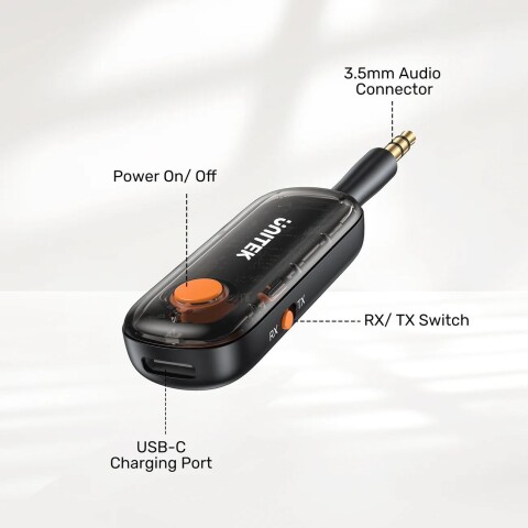 Receptor de música para Auto bluetooth 3.5 mm Unitek B1111A Receptor de música para Auto bluetooth 3.5 mm Unitek B1111A