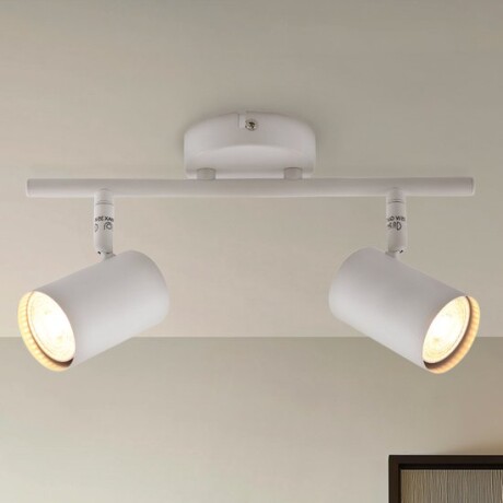 Spot 2 Luces Orientable Para Adosar En Techo / Pared Blanco