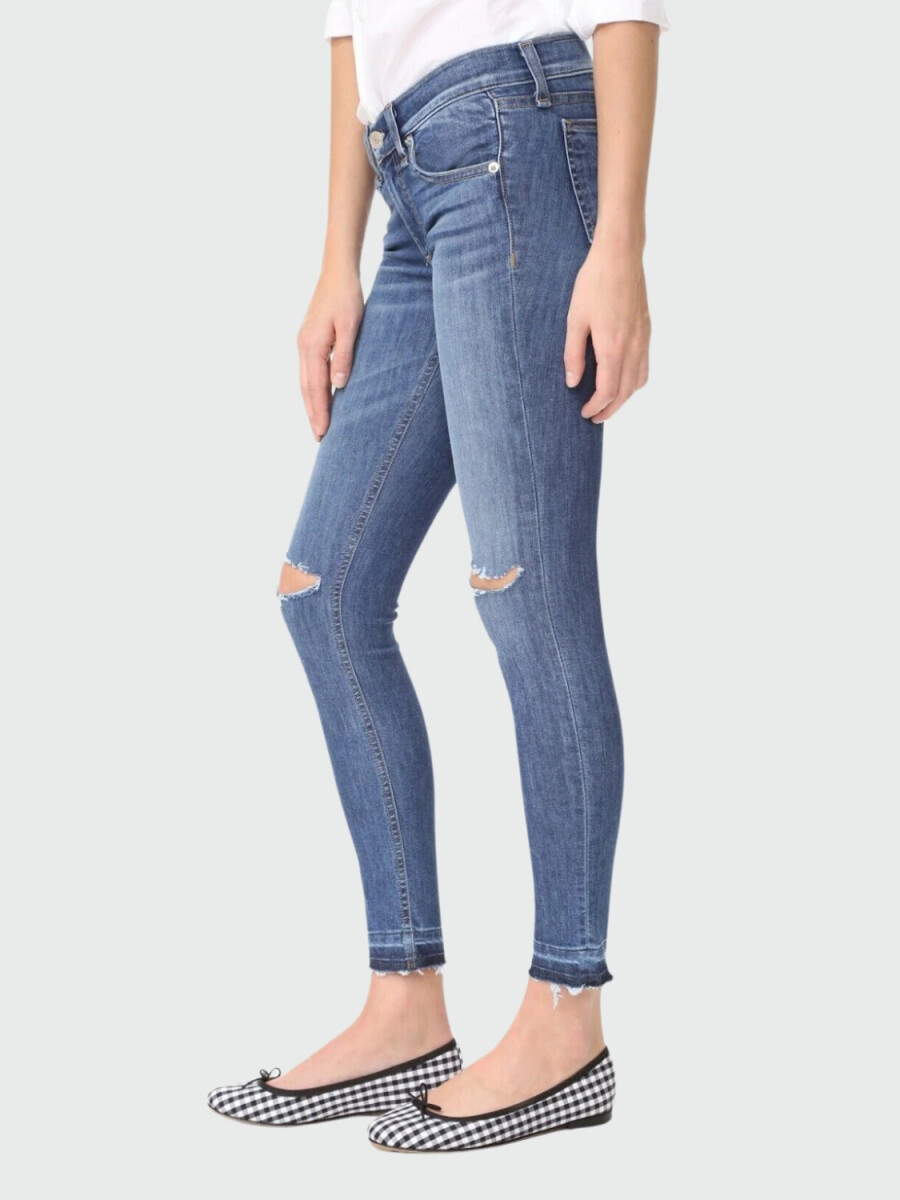 Jean skinny elastizado con bolsillos, Lid - Azul 