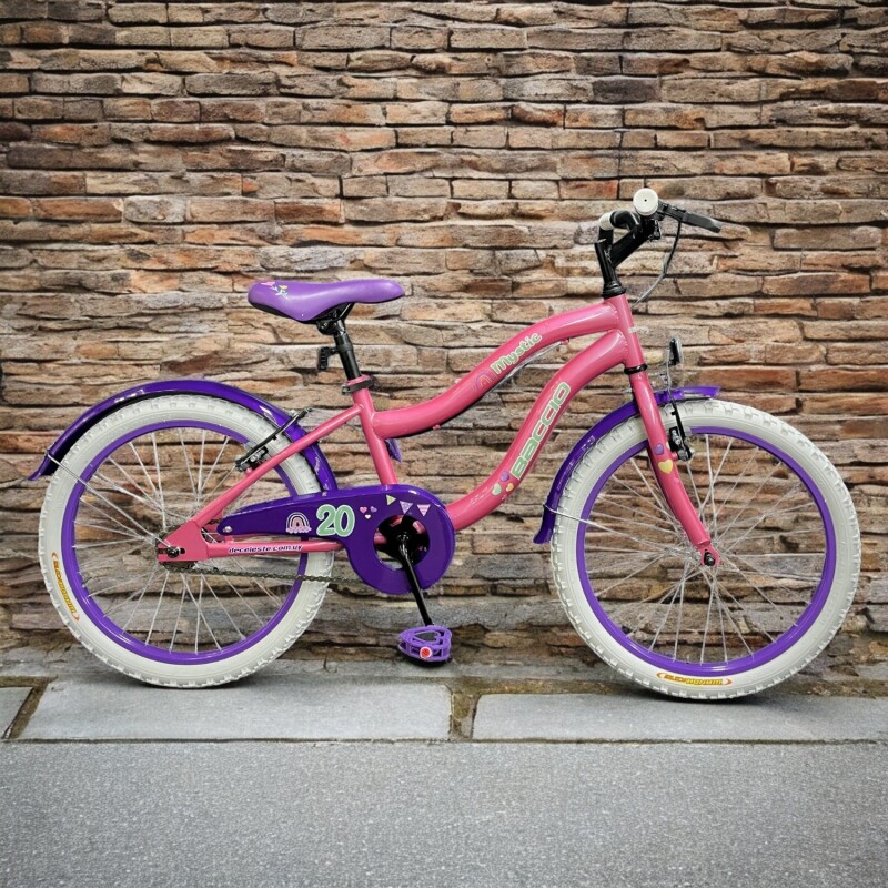 Bicicleta Infantil Baccio Mystic Rodado 20 De Paseo Con Ruedas Estabilizadoras Violeta/Rosa