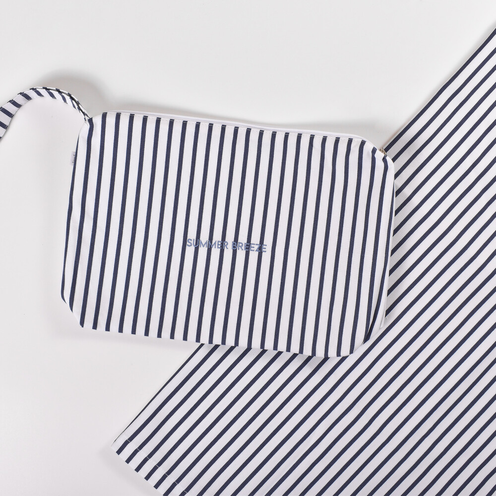 Necessaire y Manta Verano Rayas Azul
