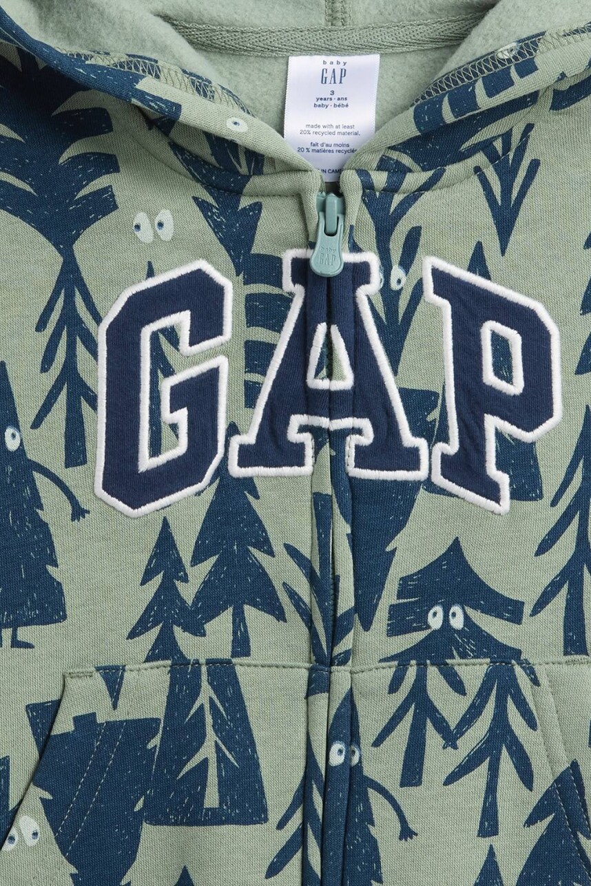 Canguro Con Cierre Logo Gap Toddler Niño Gasoline Green