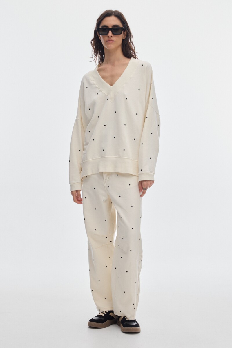 Jean Barrel Dots Cream