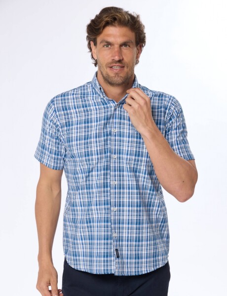 CAMISA SPORT A CUADROS Azul