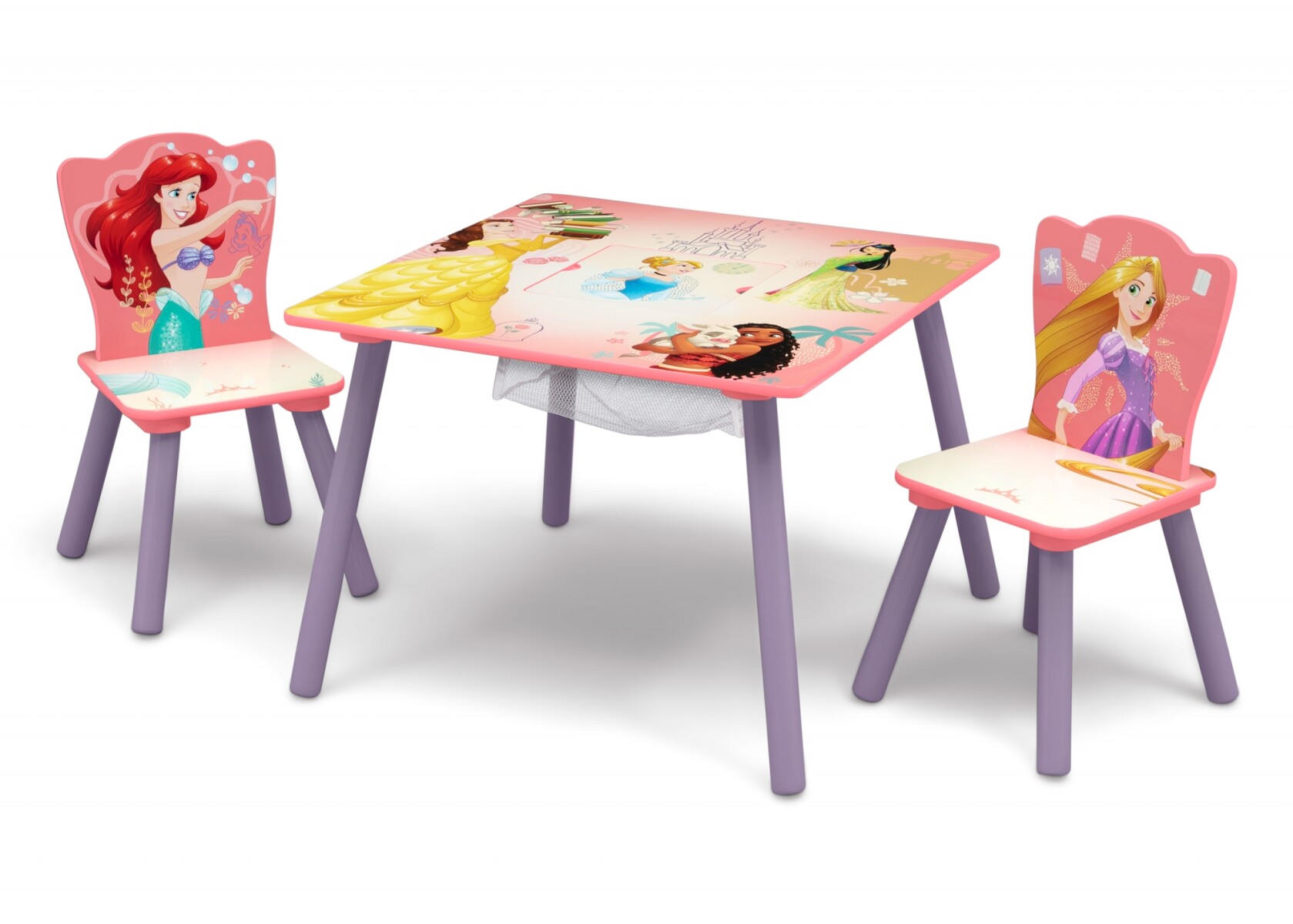 Juego de mesa y 2 sillas para niños Princesas Disney 