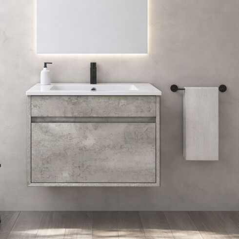 MUEBLE GRIS MATE EN MDF C/ CAJON Y BACHA 61x46x43.5cm 000