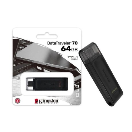 Pendrive KINGSTON USB-C 2.3 DataTraveler 70 64GB Negro