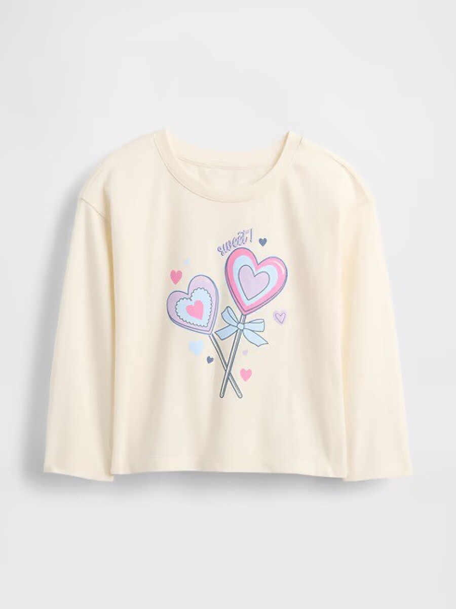 Remera Gráfico Toddler Niña - Sweethearts White 