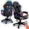 Silla Gamer Con Luces Led Rgb Ergonómica Y Reclinable 120kg GRIS