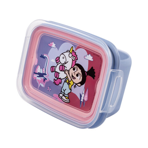 Pote Plástico Minions Con Traba y División 630 ml LILA